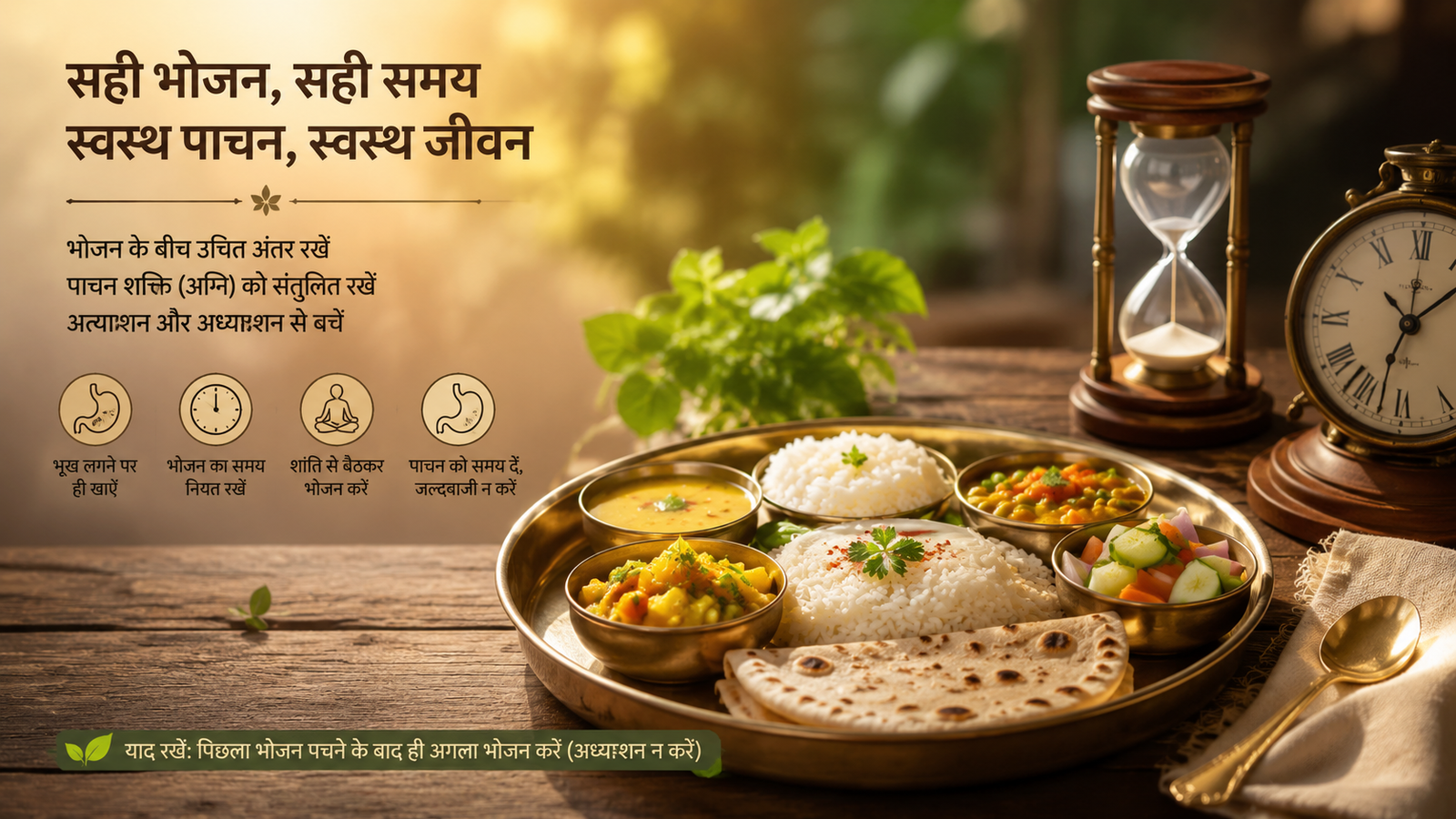 अध्यशन, विषमाशन और समशन | Adhyashana Vishamashana Samashana in Ayurveda Mindful Eating Thali And Timely Digestion RxfD8mOmsL0qqtdX